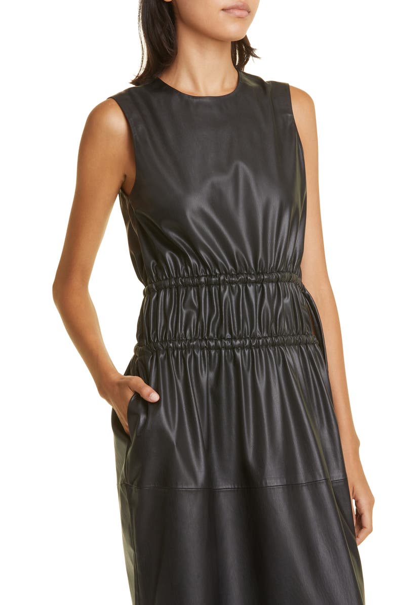 Proenza Schouler White Label Faux Leather Sleeveless Dress, Alternate, color, 