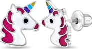 In Season Jewelry Rainbow Unicorn Earrings