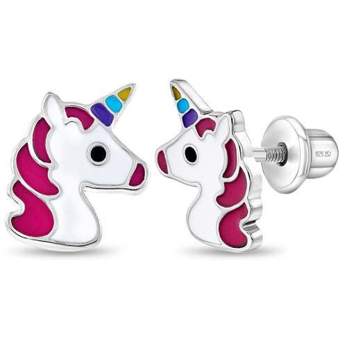 In Season Jewelry Rainbow Unicorn Earrings in Pink at Nordstrom