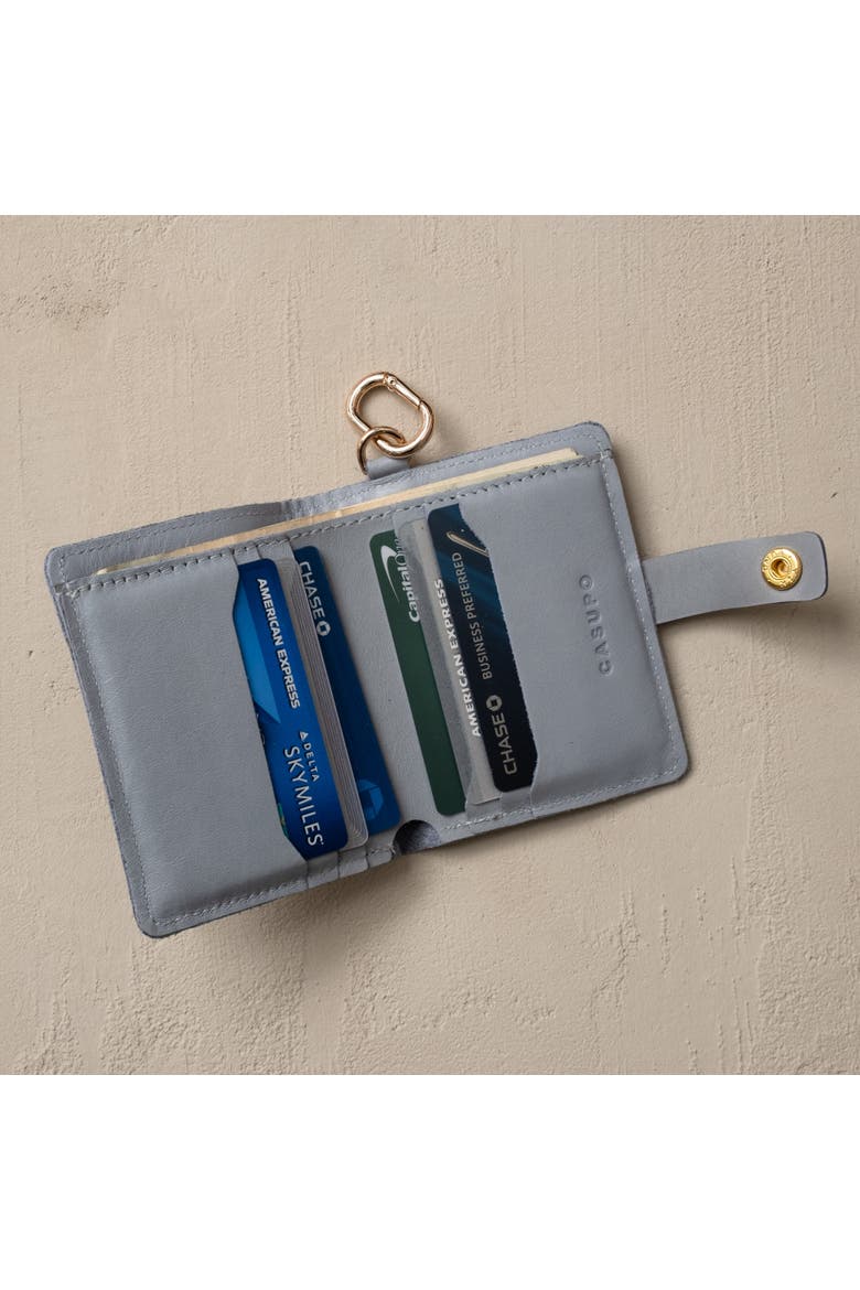 Wallet with Snap and Key Ring, Alternate, color, Ice Blue