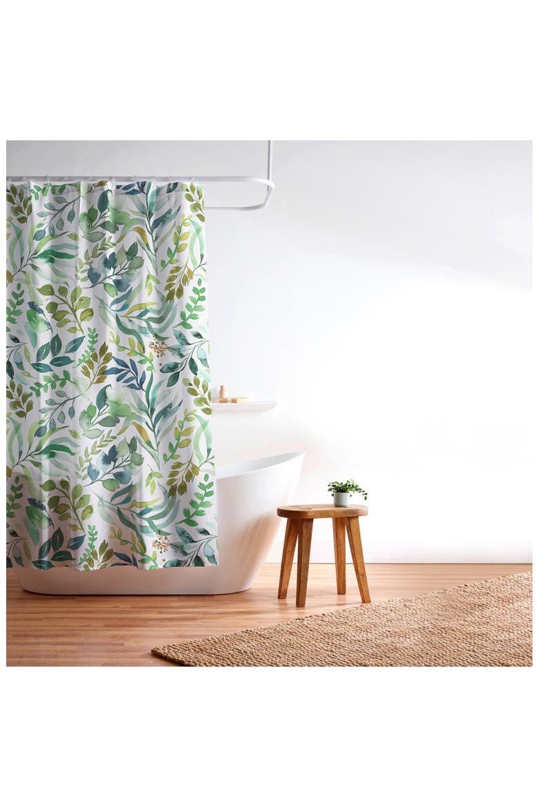 Ninola Design Botanic Retreat Shower Curtain, Alternate, color, GREEN