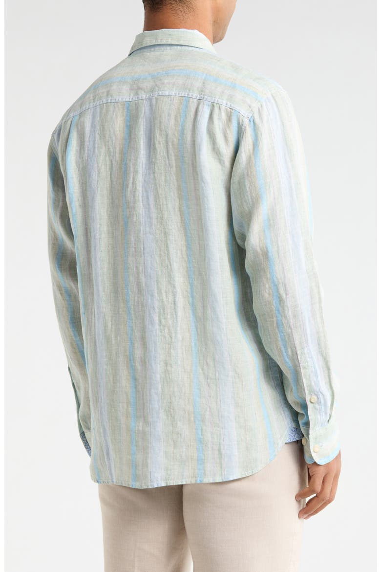 Delgada Stripe Linen Button-Up Shirt, Alternate, color, HEMP