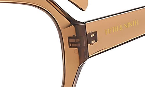 Fifth & Ninth Sutton 57mm Aviator Blue Light Blocking Glasses In Brown/clear