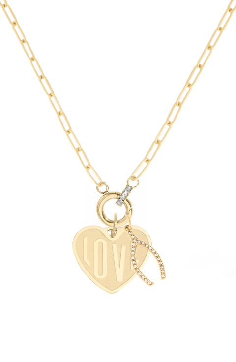 Love Heart 14k Gold Filled Charm Necklace