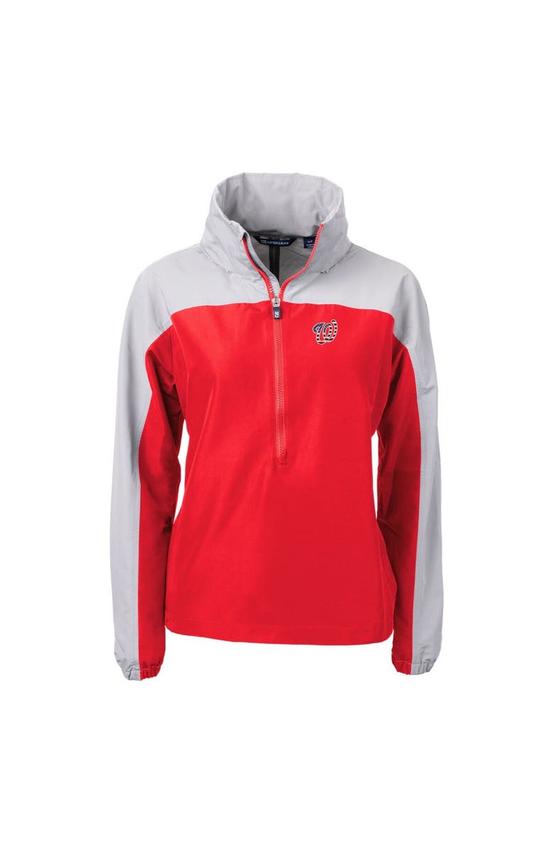 Cutter & Buck Women's Cutter & Buck Red/Gray Washington Nationals Charter Eco Recycled Anorak Jacket, Alternate, color,