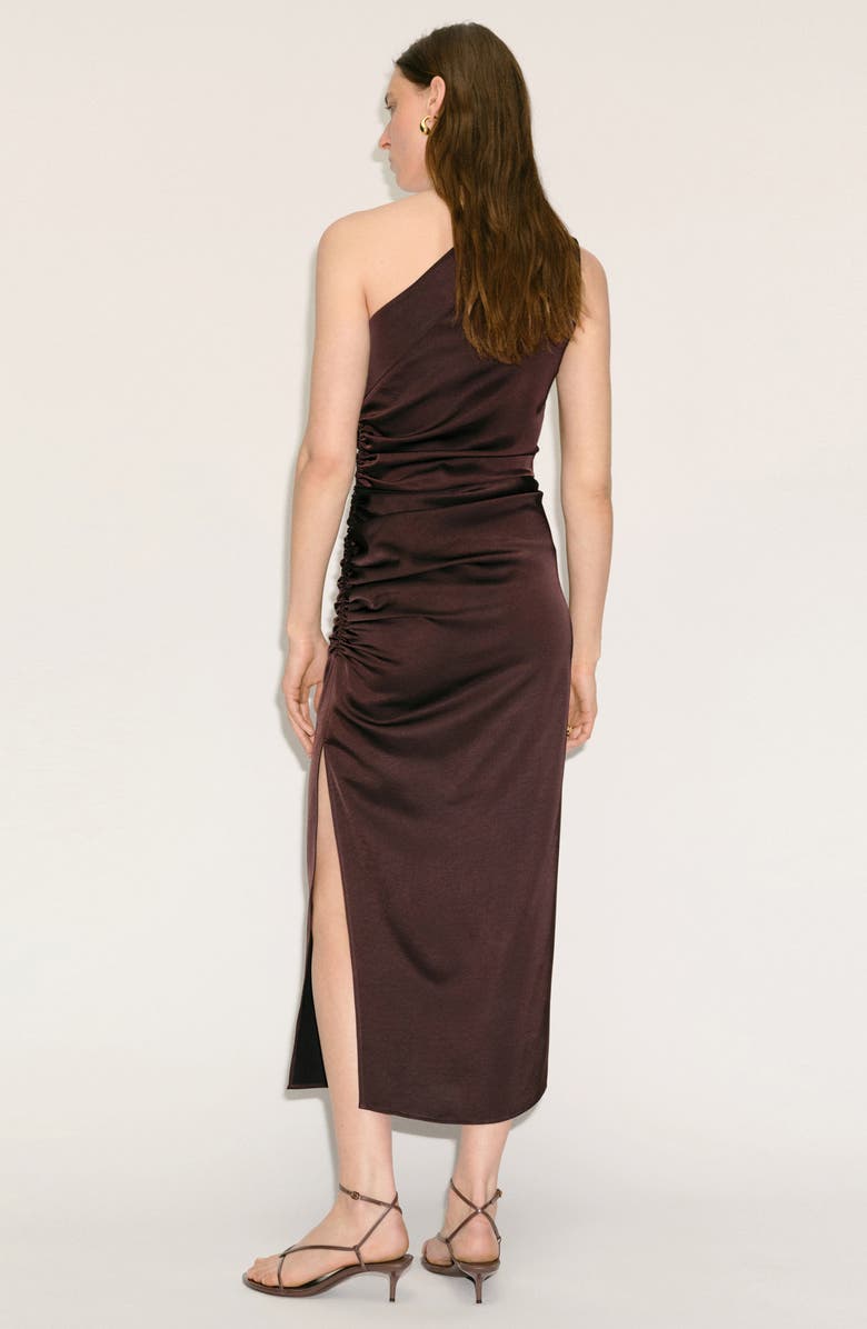MANGO Ruched One-Shoulder Midi Dress, Alternate, color,