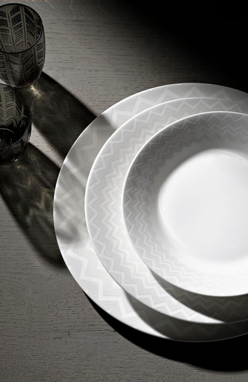 Missoni Home Tableware Dessert Plates Zig Zag Set Of 6  White Diam. 8.5"