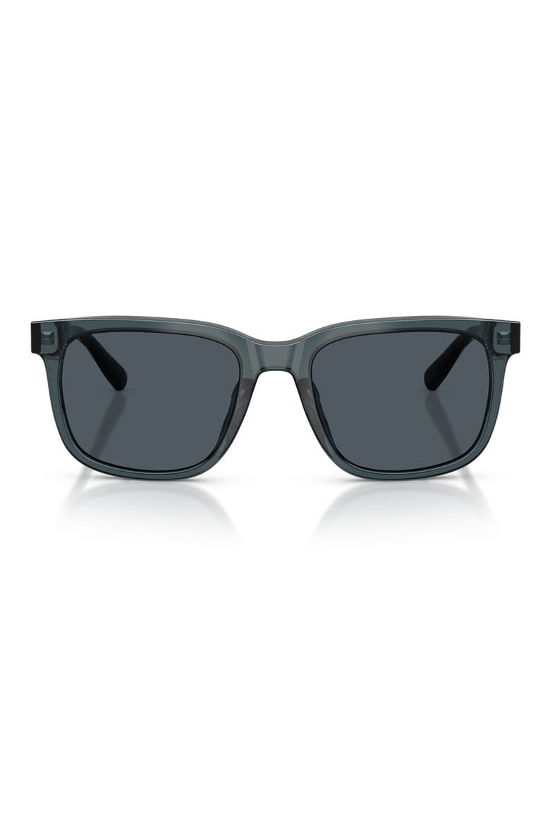 55mm Square Sunglasses, Main, color, MILKY BLUE / BLUE GREY