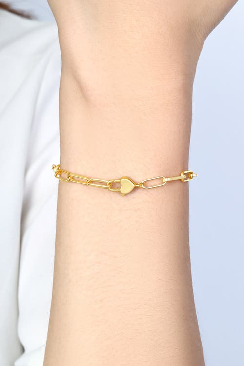 Mint & Lily Heart Padlock Bracelet In Silver