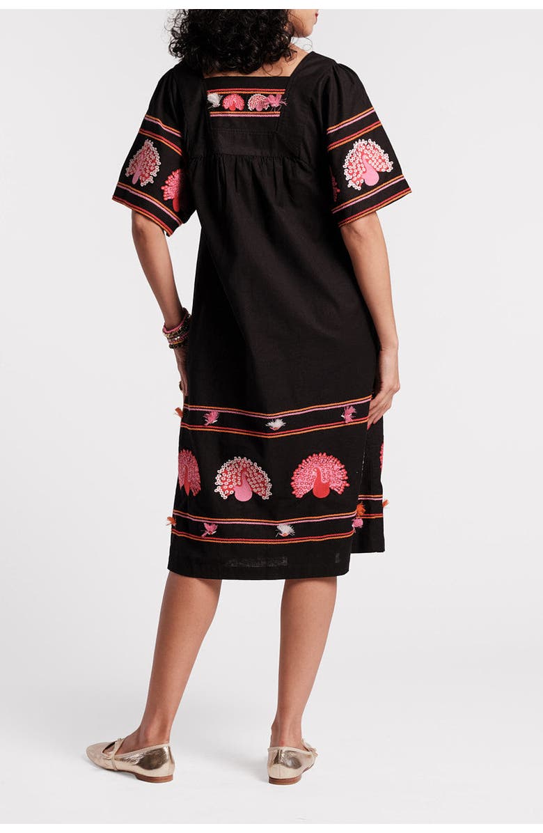 Frances Valentine Picnic Peacock Dress, Alternate, color, Black/Multi