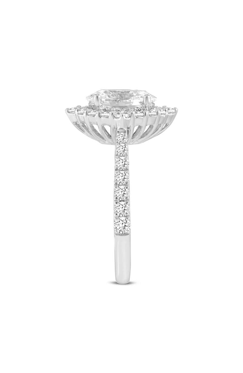 LuvMyJewelry Valeria 14K White Gold Oval Lab Grown Diamond Halo Engagement Ring - 2.25 Ct, Alternate, color, 14K White Gold