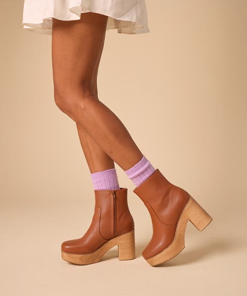 Charlotte Stone Paz Platform Clog Boot In Brown
