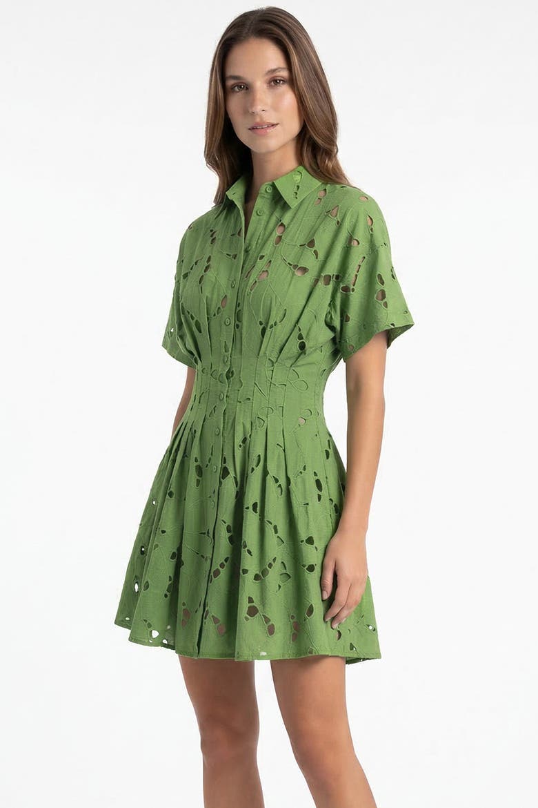 Angevin Slim Short Sleeve Mini Dress, Alternate, color, Green