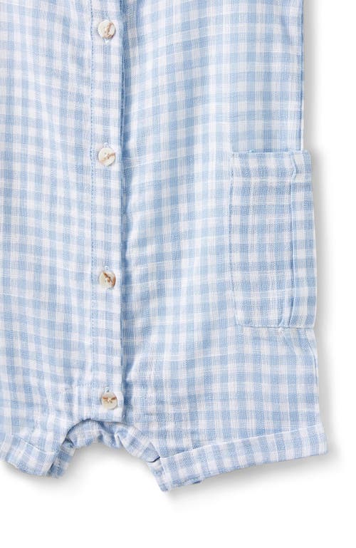 Cotton On Kids Jacob Sleeveless Playsuit In Dawn Blue Mini Gingham