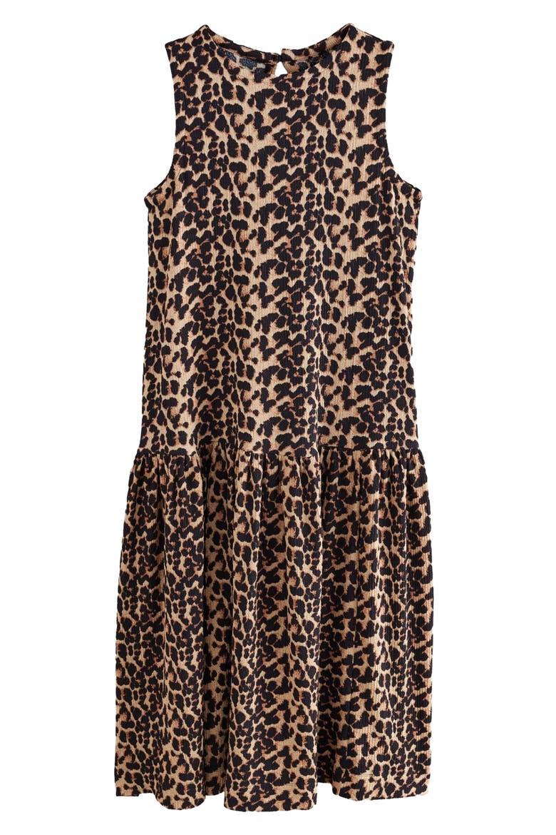 Sleeveless Drop Waist Dress, Alternate, color, BROWN