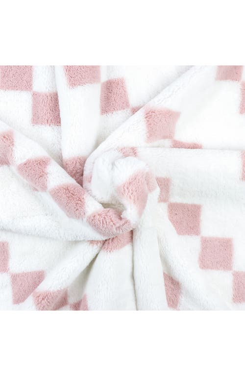 Shop Little Giraffe Stairway Luxe Strand Faux Fur Blanket In Dusty Pink
