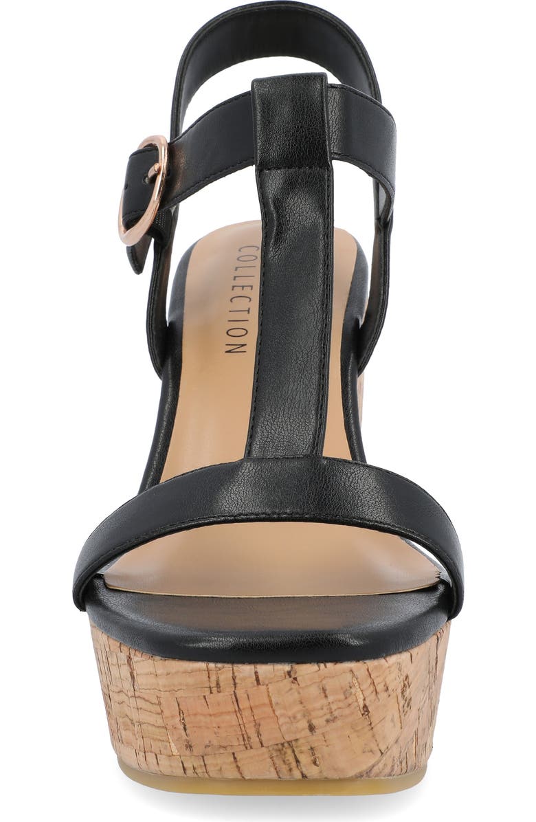 Journee Collection Matildaa T-Strap Platform Wedge Sandal, Alternate, color, Black