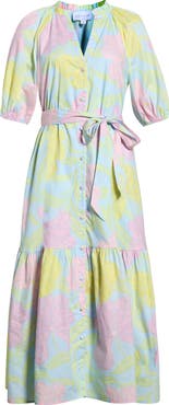 SUGARLIPS Brisa Floral Wynette Tiered Midi Dress