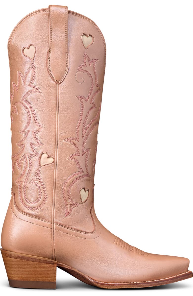Tecovas The Annie Hearts Western Boot, Alternate, color, Rose Gold