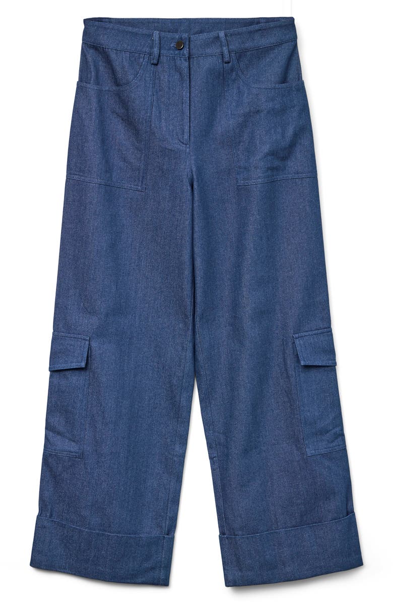 VERO MODA Carla High Waist Cargo Pants, Alternate, color, Blue Indigo