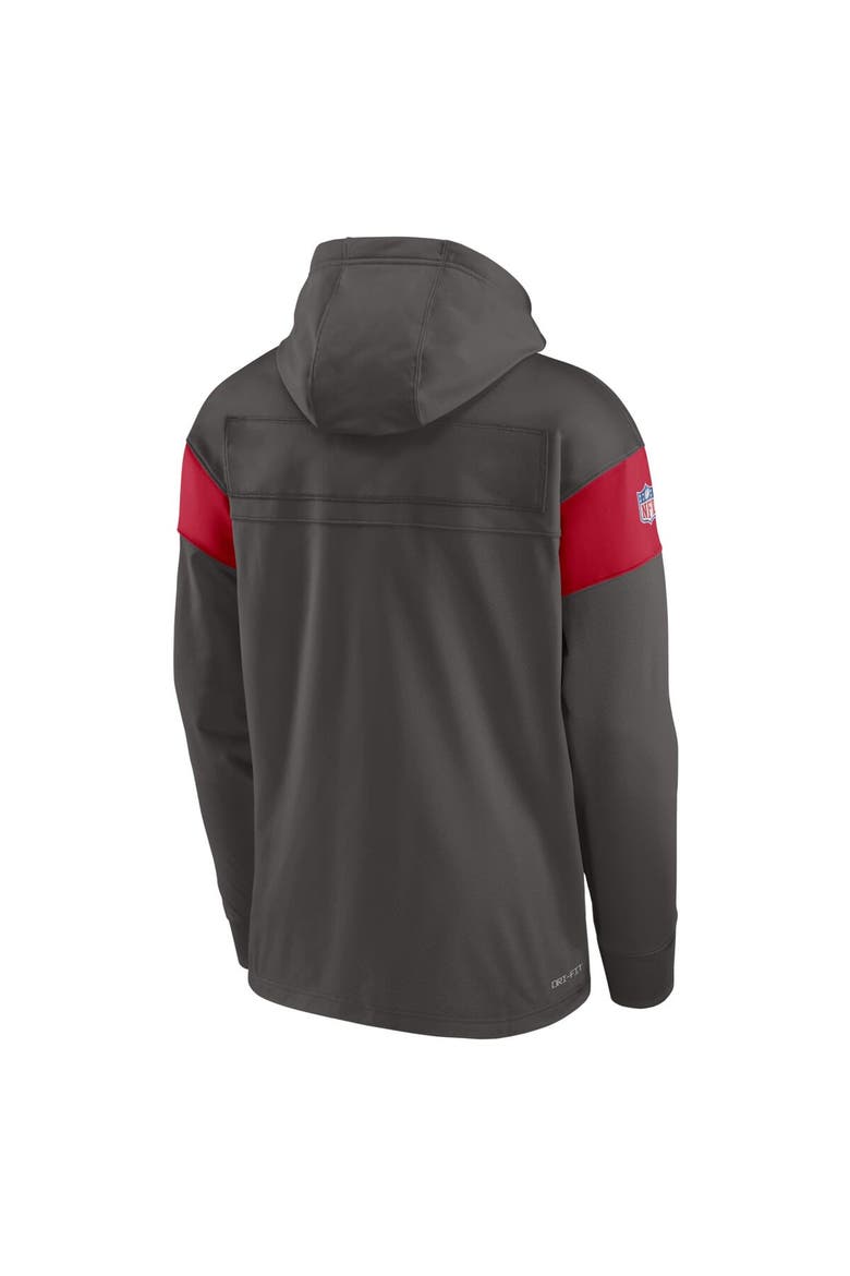 Men's Nike Pewter Tampa Bay Buccaneers Sideline Athletic Arch Jersey Performance Pullover Hoodie, Alternate, color, Pewter