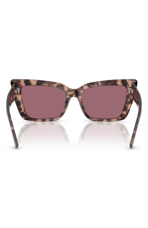 Jimmy Choo 54mm Butterfly Sunglasses In Opal Pink Havana/violet