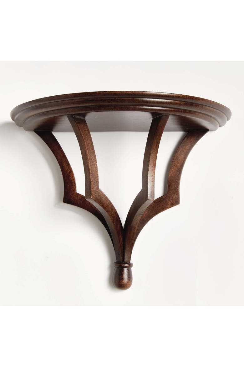 Bennett Antique White Floating Wall Shelf, Alternate, color, Brown