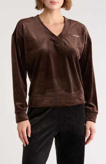 DKNY Mini Rhinestone Logo Velour Pullover