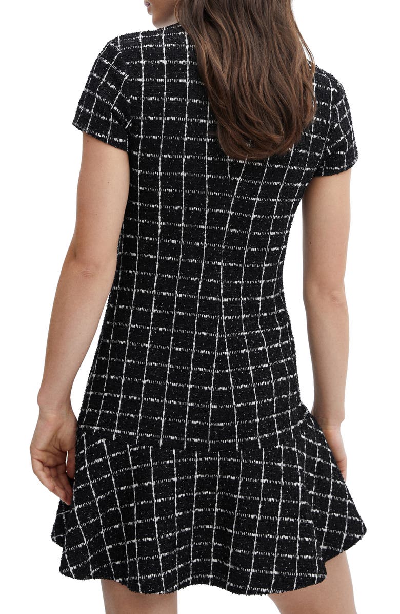 MANGO Ruffle Hem Tweed Dress, Alternate, color, 