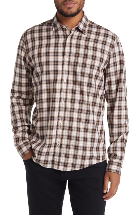 Liam Check Regular Fit Stretch Button-Up Shirt