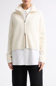 Lisa Yang Sadie Cashmere Shaker Stitch Zip Cardigan