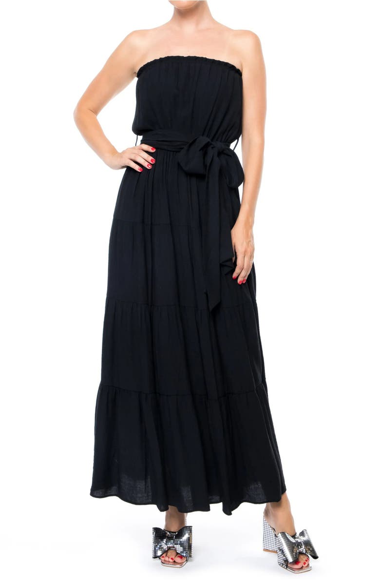 MEGHAN LA Makena Strapless Maxi Dress, Main, color, 