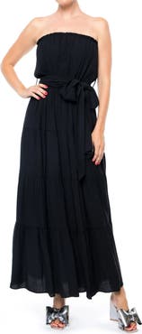 MEGHAN LA Makena Strapless Maxi Dress