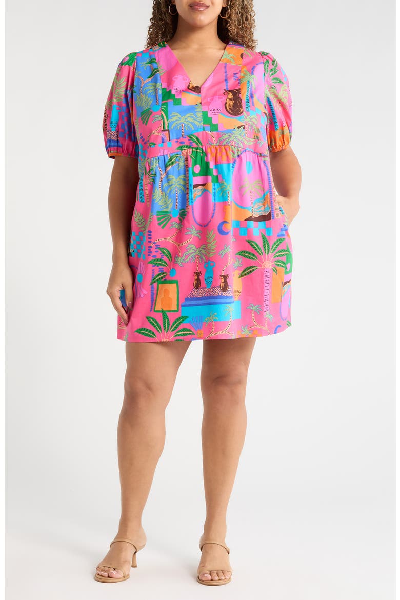 Lanus City Jerome Shift Minidress, Main, color, FUCHSIA-MULTI
