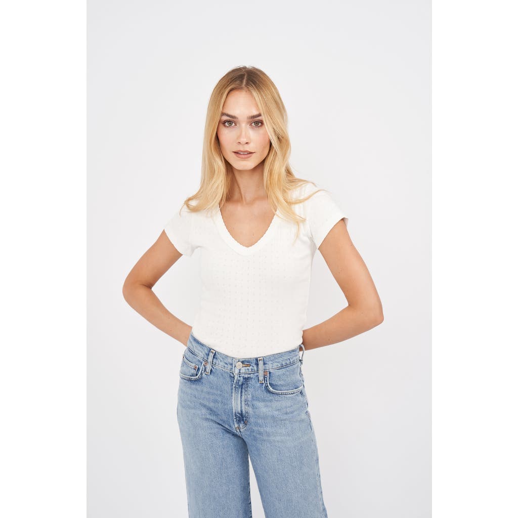 Marea Pointelle V-neck Tee
