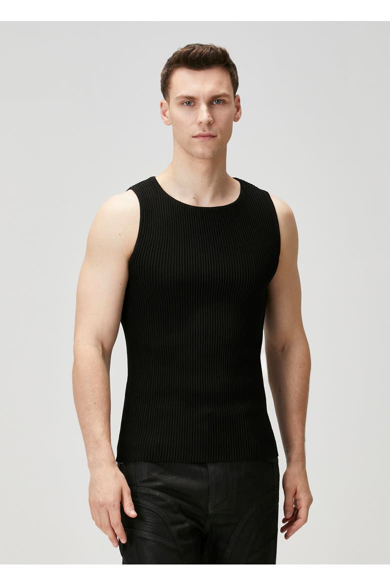 Knitted Tank Top, Alternate, color, BLACK