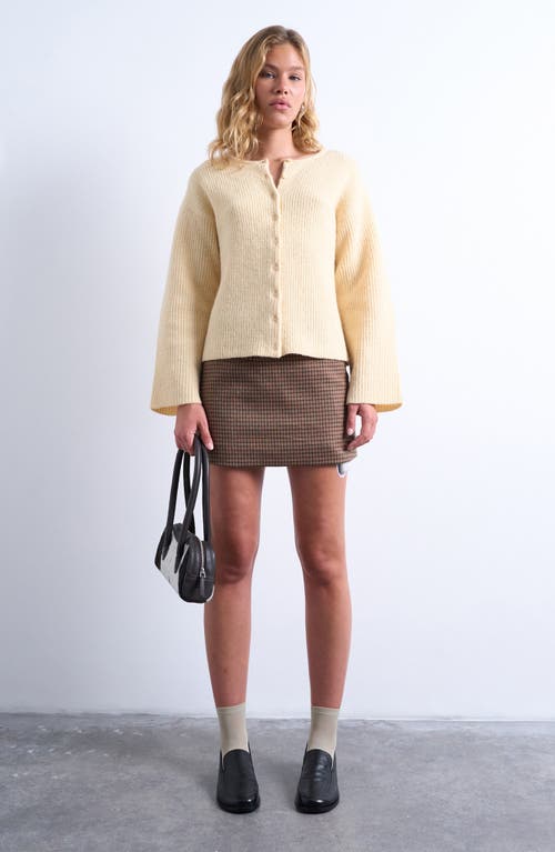 Topshop Shaker Stitch Relaxed Cardigan In Nude