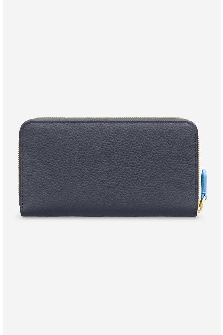 Long Leather Zip Wallet, Alternate, color, Graphite Sky