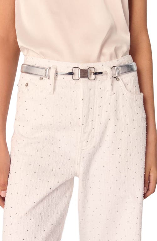 Maje Wide-leg Rhinestone Jeans In White