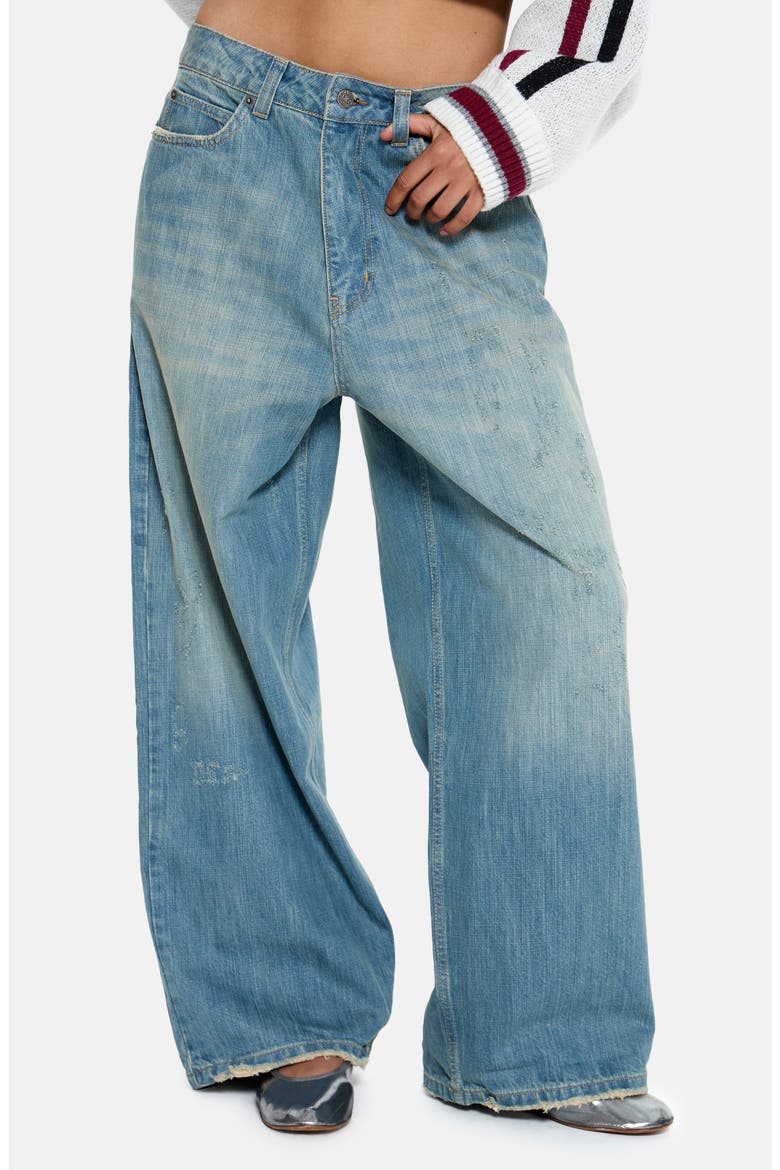 Light Wash Slub Colossus Jeans, Main, color, DENIM