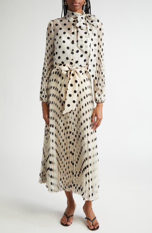 ZIMMERMANN ZIMMERMANN POLKA DOT CHIFFON TIE NECK BLOUSE