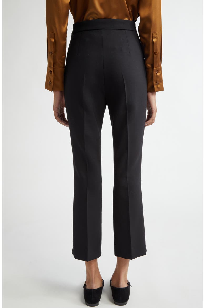 Nepeta Stretch Virgin Wool Flare Leg Ankle Trousers, Alternate, color, BLACK