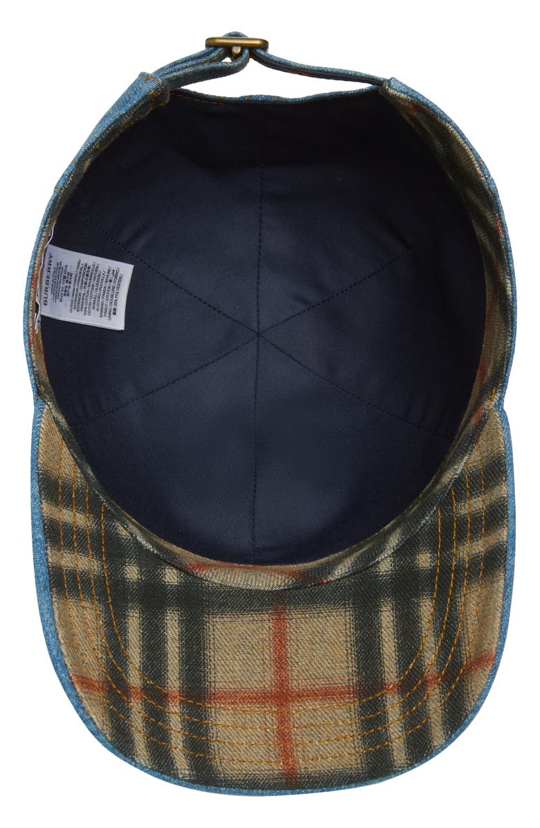 Burberry Equestrian Knight Design Denim Baseball Cap, Alternate, color, Indigo