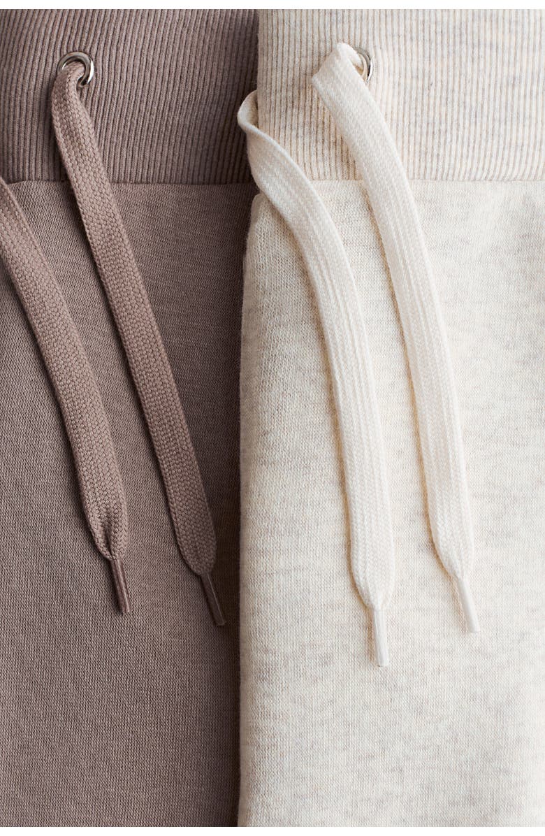 H&M 2-pack Flared Sweatshirt Joggers, Alternate, color, Light Beige/Light Brown