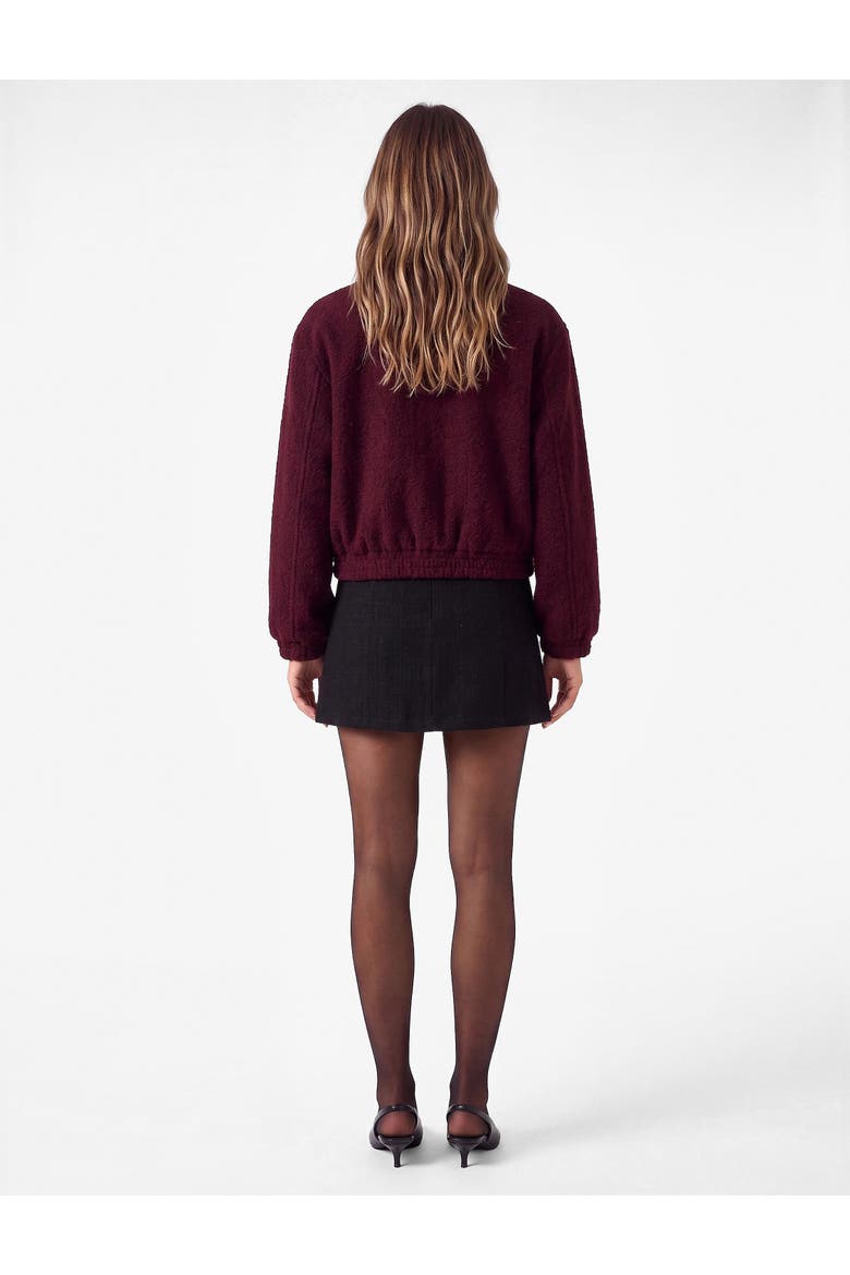 Tweed Bomber Jacket, Alternate, color, BORDEUX