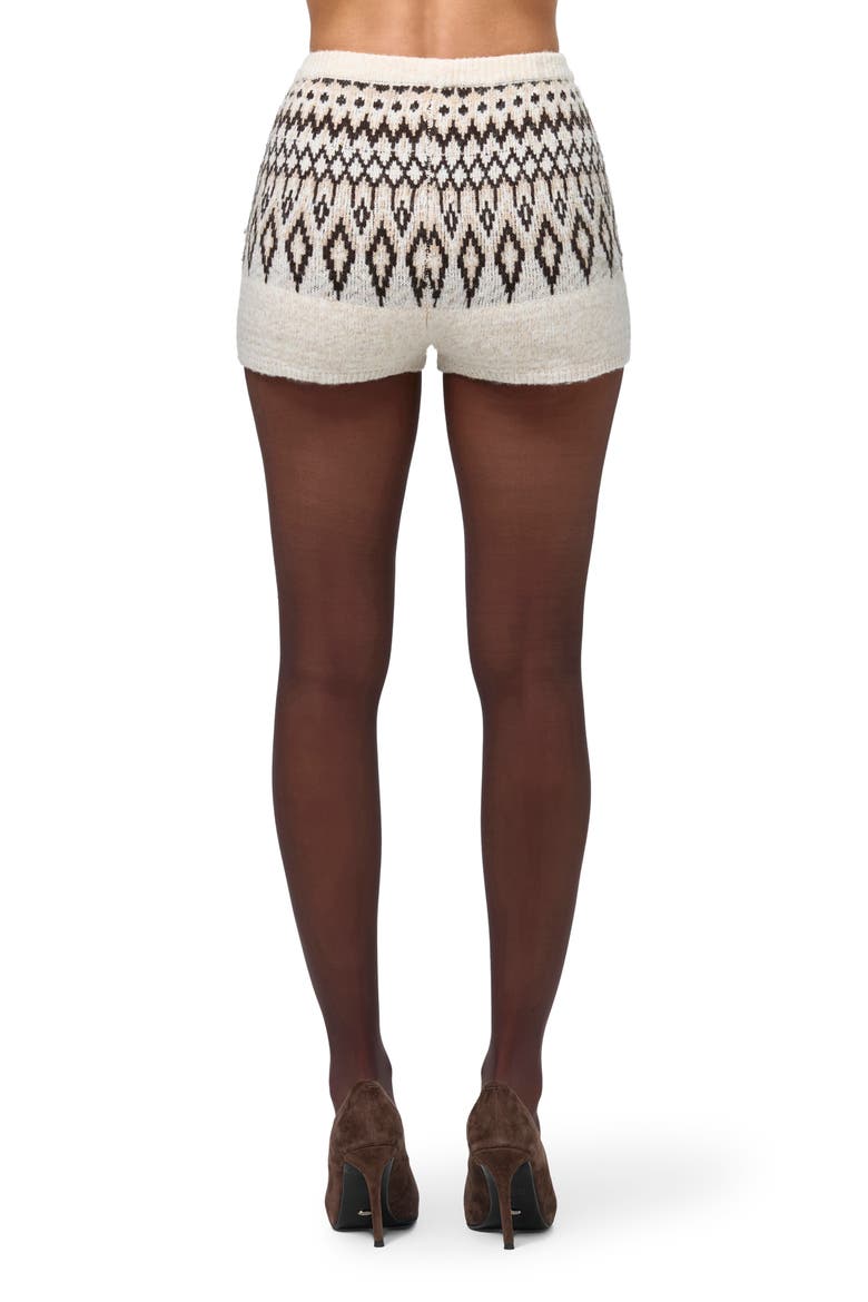Fair Isle Knit Hot Pants, Alternate, color, BONE