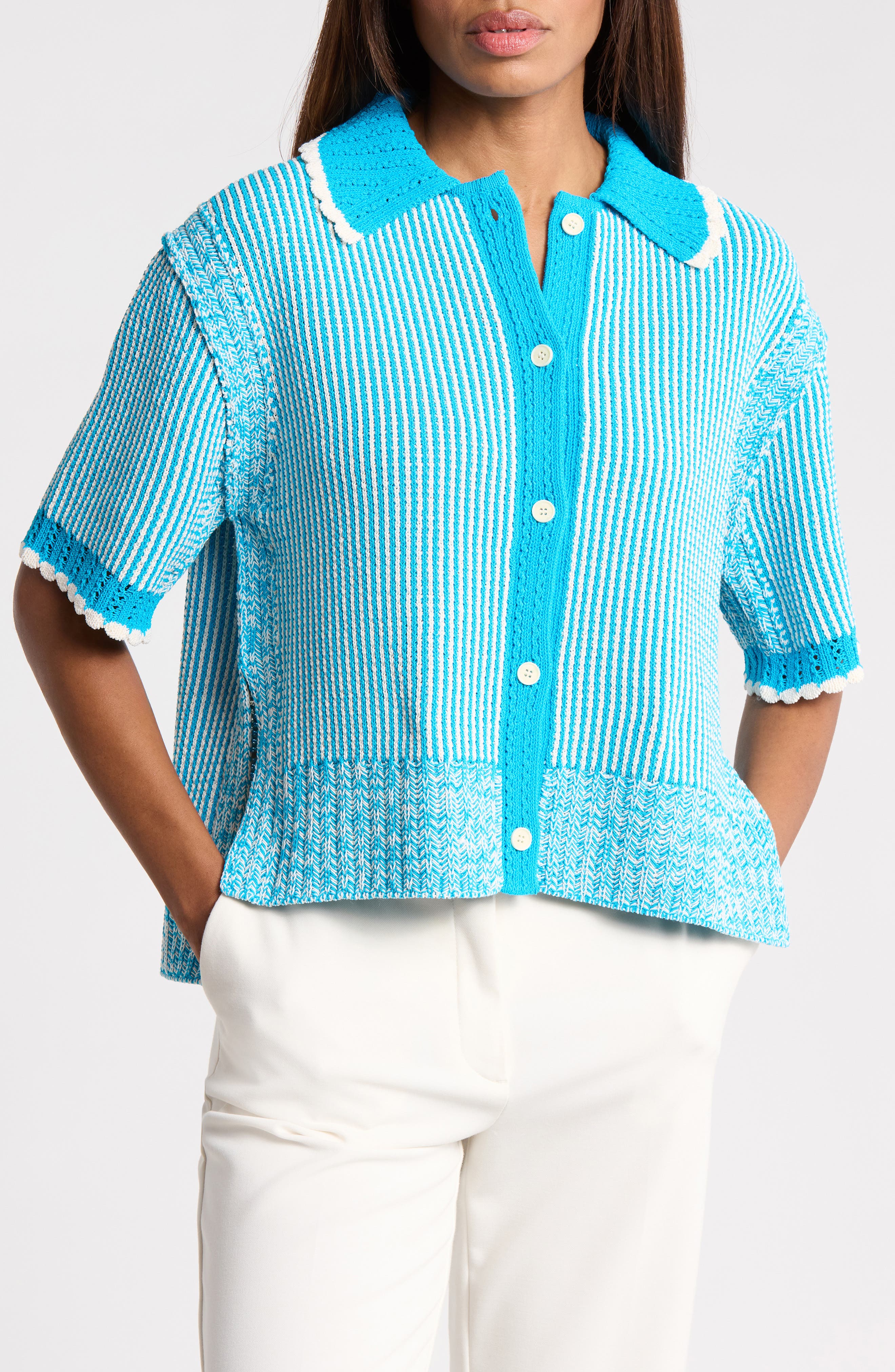 Textured Short Sleeve Polo