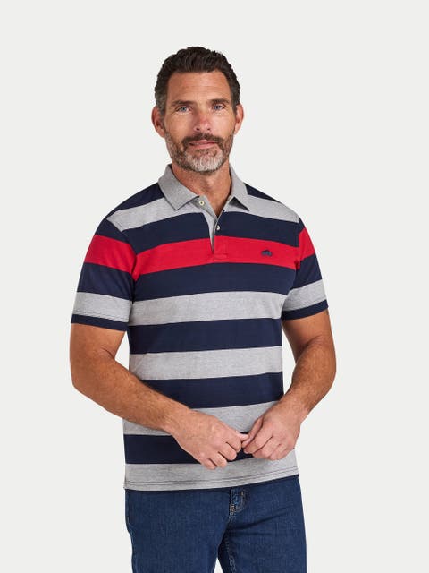 Short Sleeve Contrast Stripe Polo Shirt