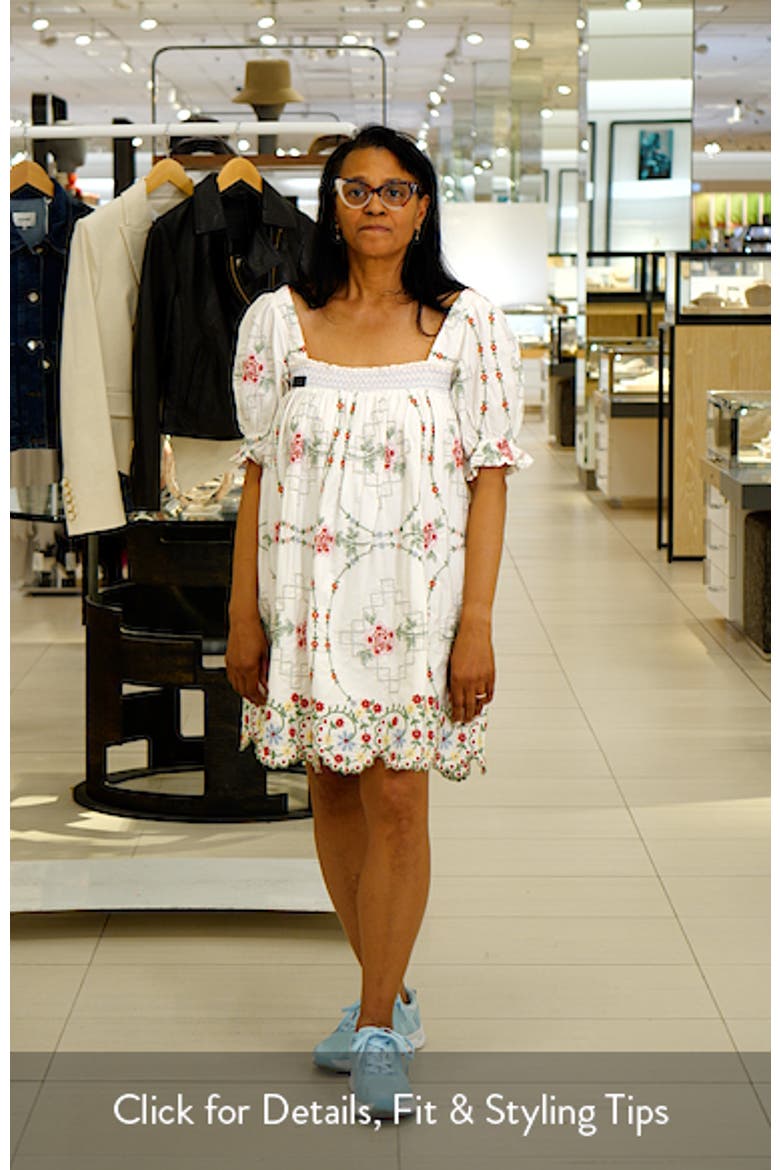 damson madder lulu embroidered mini dress Damson Madder Lulu Rose Embroidery Mini Dress