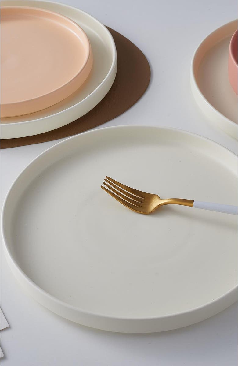 Stone Lain Stella Porcelain 6-Piece Dinner Plate Set, Alternate, color, Honeydew